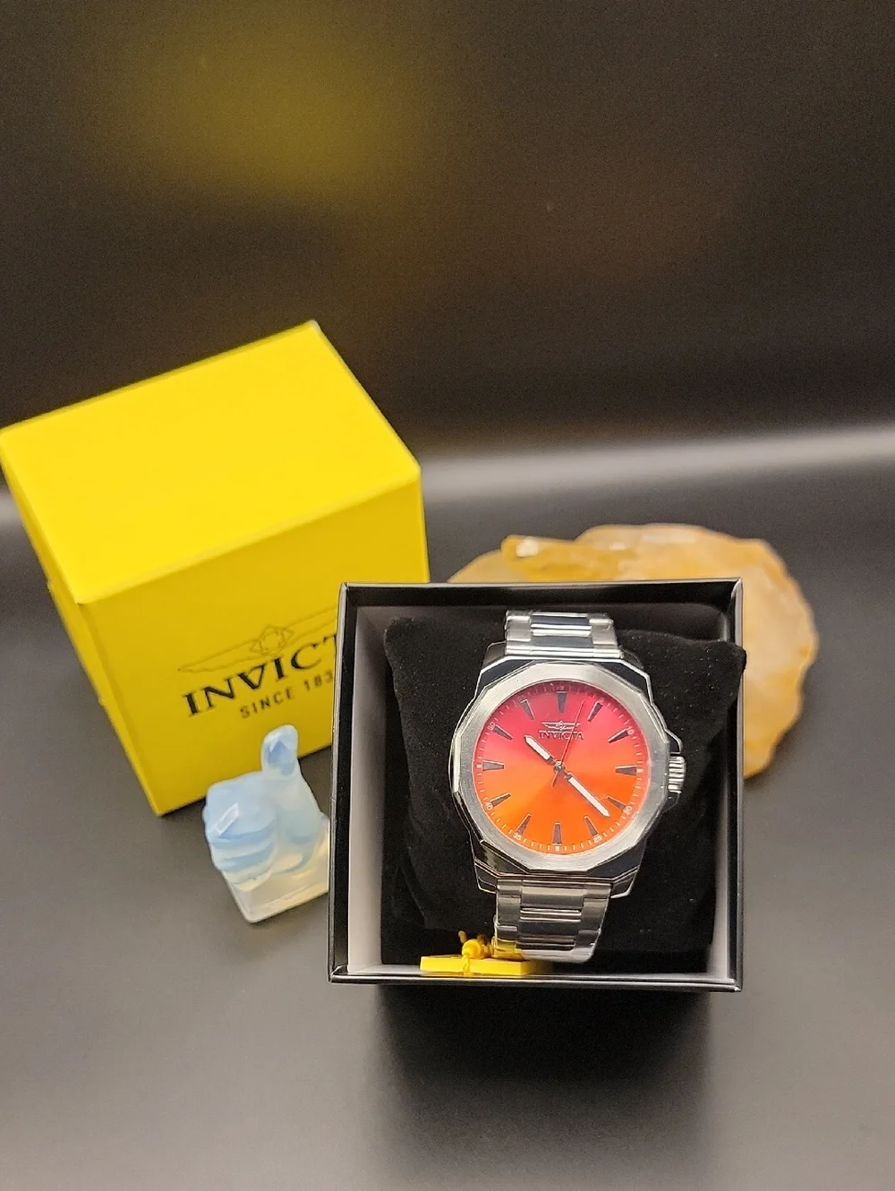 NWT 50982 Invicta Speedway Dominus 42mm Mens Watch Pink to Orange Gradient Dial
